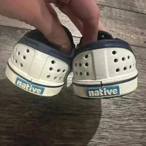Native Jefferson slip on toddler shoes navy and green water shoe 5c - Picture 4 of 5